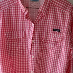 Columbia Men's Pink Checkered Shirt